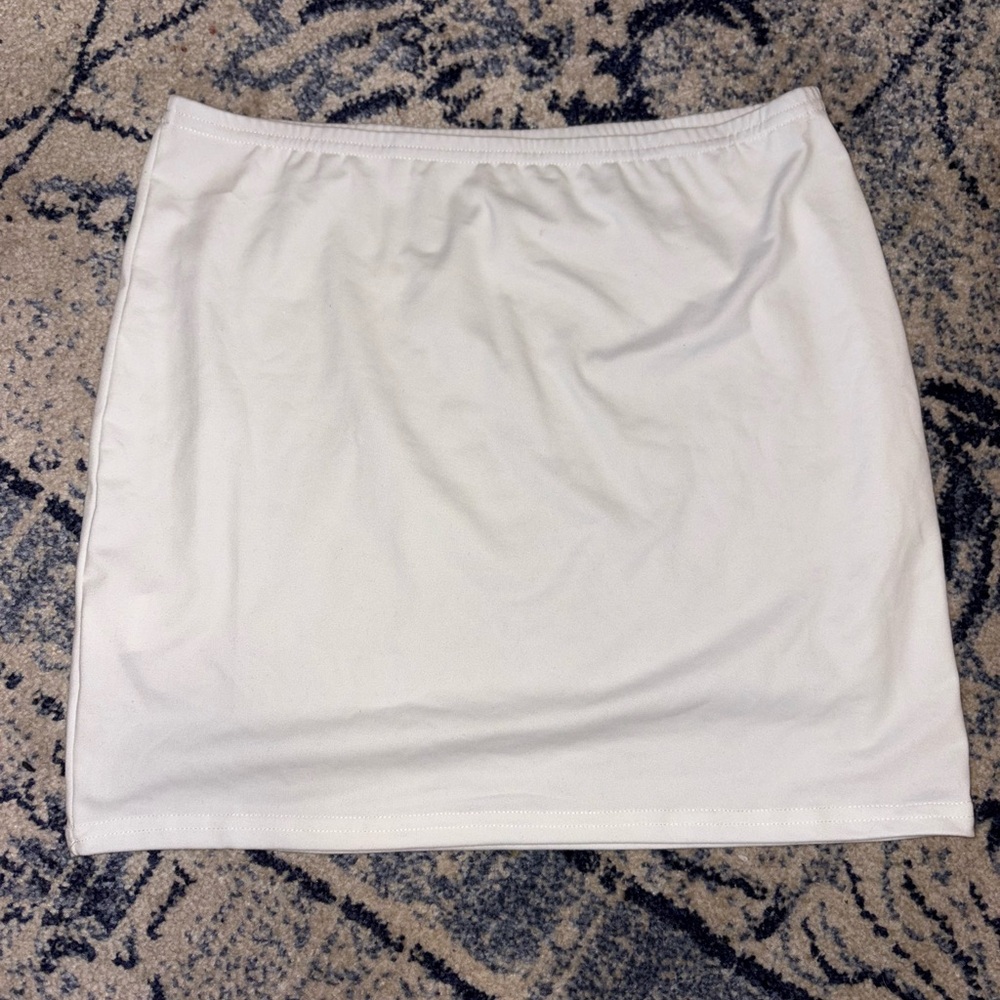 White mini skirt